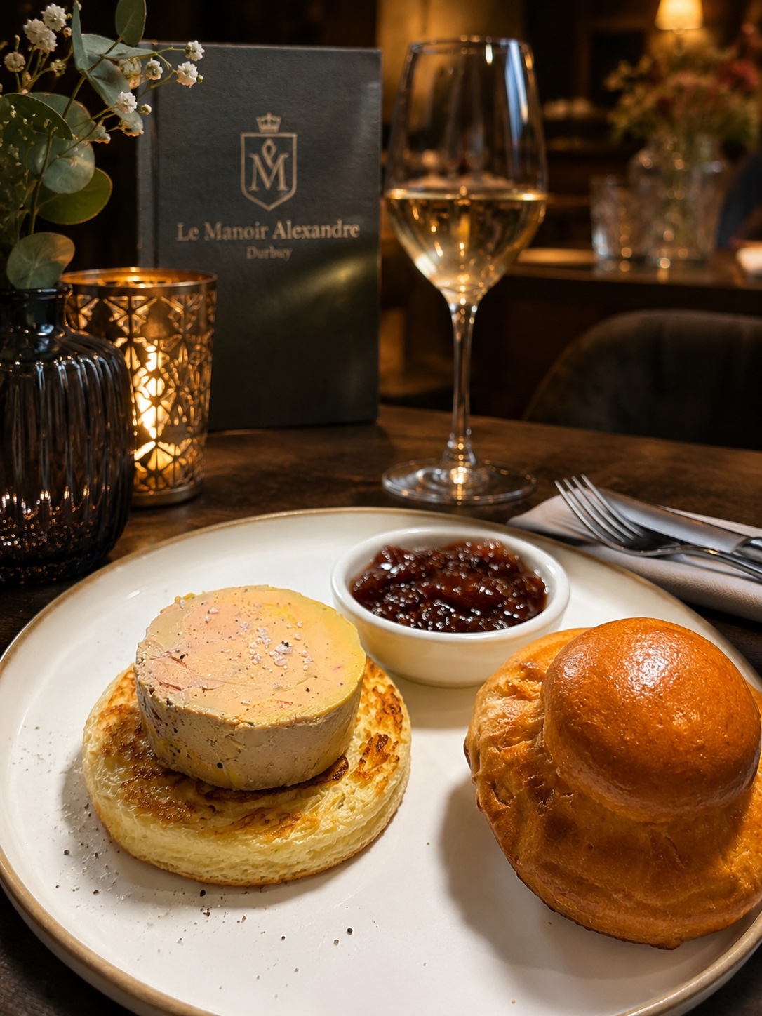 Foie gras, brioche et confit